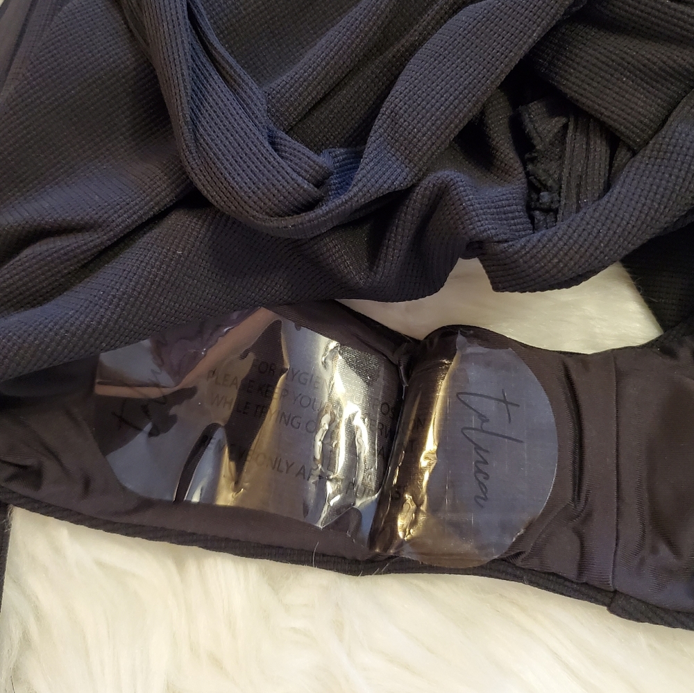 Toluca Swim Isabella Wrap Maxi one piece - Onyx Micro Waffle - Picture 3 of 15
